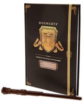 Harry Potter - Hogwarts Schild - Notitieboek & Toverstaf Pen Set - Zwart