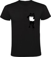 Chat dans la poche T-shirt homme | chat | chat | chaton | animal domestique | journée des animaux | drôle | Noir