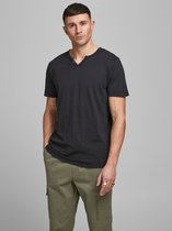 Jack & Jones split-hals shirt zwart - M