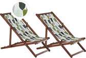 ANZIO - Strandstoel set van 2 - Geometrisch/Groen - Polyester