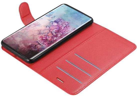 Coque Cadorabo pour Samsung Galaxy NOTE 10 PLUS en ROUGE CARMIN - Coque de protection avec fermeture magnétique