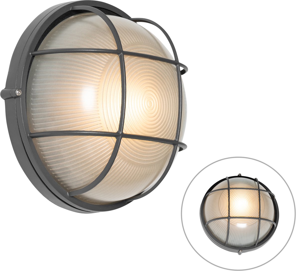 Qazqa Industriële Buitenwandlamp Donkergrijs Ip44 - Hanneke