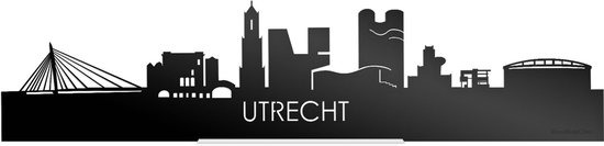 Standing Skyline Utrecht Zwart Glanzend - 60 cm - Woondecoratie design - Decoratie om neer te zetten en om op te hangen - Meer steden beschikbaar - Cadeau voor hem - Cadeau voor haar - Jubileum - Verjaardag - Housewarming - Interieur -