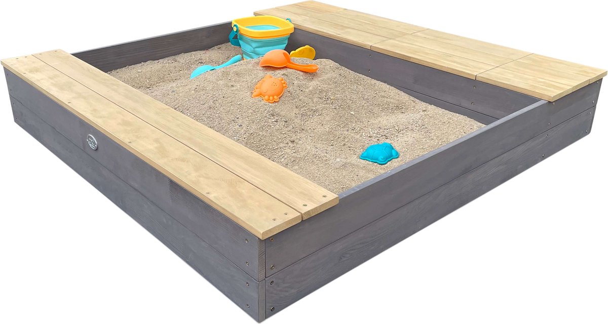 AXI Evy Zandbak met waterbakken en opbergruimte Grijs/bruin - Inclusief accessoireset — afbeelding 7