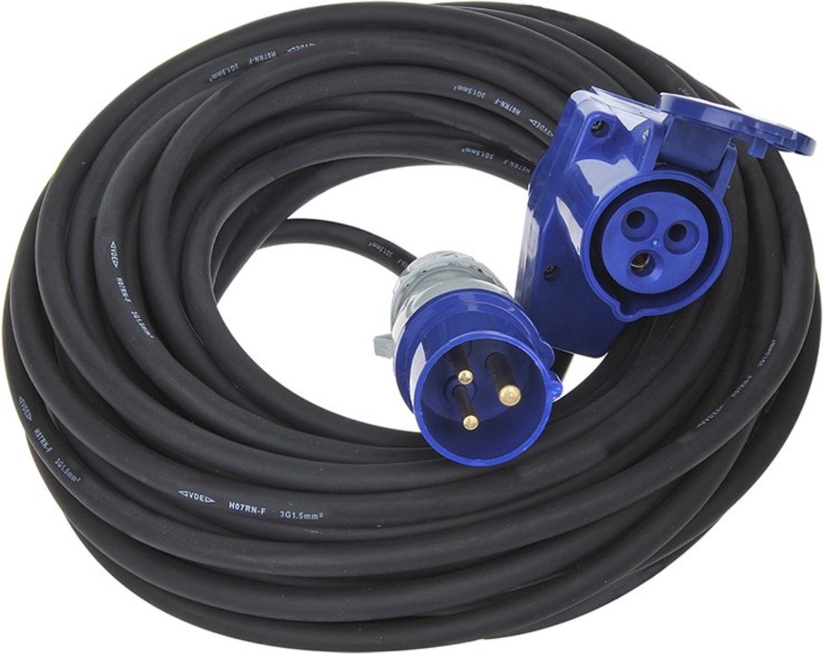 CEE verlengkabel 5 polig 16A 5x1.5mm² 25 meter IP44 H07RN-F CEE verlengkabel 5 polig 16A 5x1.5mm² 25 meter IP44 H07RN-F