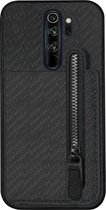 ADEL Kunstleren Back Cover Pasjeshouder Portemonnee Hoesje Geschikt voor Xiaomi Redmi Note 8 Pro - Zwart