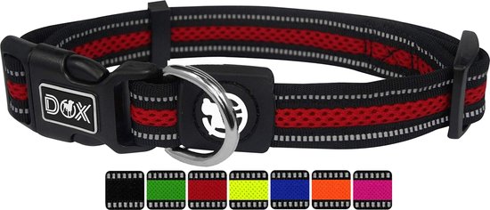 Taglory Hondenhalsband, zacht gevoerd neopreen, nylon, hondenhalsband voor kleine honden, verstelbaar en reflecterend voor training, zwart