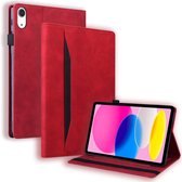 Lunso - Geschikt voor iPad 10 (2022) - Luxe Bookcase hoes - Rood
