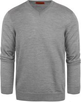 Suitable - Pullover V-Hals Wol Grijs - Heren - Maat XL - Slim-fit