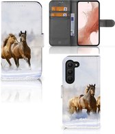 GSM Hoesje Geschikt voor Samsung Galaxy S23 Wallet Book Case Paarden