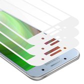 Cadorabo 3x Screenprotector geschikt voor Samsung Galaxy A3 2017 Volledig scherm pantserfolie Beschermfolie in TRANSPARANT met WIT - Getemperd (Tempered) Display beschermend glas in 9H hardheid met 3D Touch