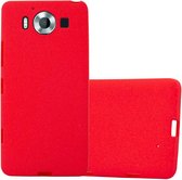 Cadorabo Hoesje geschikt voor Nokia Lumia 950 in FROST ROOD - Beschermhoes gemaakt van flexibel TPU silicone Case Cover