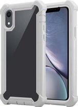 Coque Cadorabo pour Apple iPhone XR en GRIS BOULEAU - Coque de protection 2 en 1 avec bord en silicone TPU et dos en verre acrylique