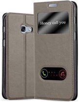 Cadorabo Hoesje geschikt voor Samsung Galaxy A5 2017 in STEEN BRUIN - Beschermhoes met magnetische sluiting, standfunctie en 2 kijkvensters Book Case Cover Etui