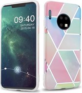 Cadorabo Hoesje geschikt voor Huawei MATE 30 in Regenboog Marmer No. 11 - Beschermhoes gemaakt van TPU siliconen Case Cover met mozaïek motief