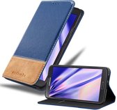 Cadorabo Hoesje voor Samsung Galaxy NOTE 3 in DONKERBLAUW BRUIN - Beschermhoes met magnetische sluiting, standfunctie en kaartvakje Book Case Cover Etui