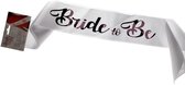 Ceinture avec texte ''Bride to be'' - Lettres ornées - Wit / Violet - Dentelle - 75 x 10 cm - 1 pièce - Anniversaire - Décoration - Fête - Anniversaire - Bride to be SASH