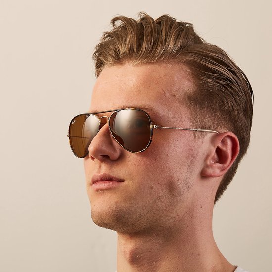 Ray Ban RB3025JM 001 Aviator Full Color zonnebril Tortoise