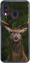 Geschikt voor Samsung Galaxy A40 hoesje - Hert - Gewei - Natuur - Siliconen Telefoonhoesje