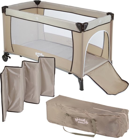 Kids United Babyreisbed Deluxe - Met Aankleedkussen, Mobiel En Klamboe, Compact Opvouwbaar