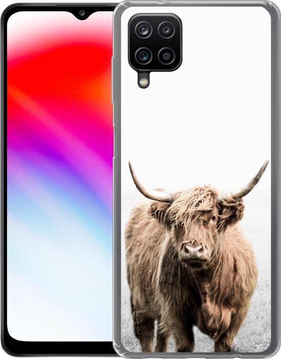 Coque Samsung Galaxy A12 - Scottish Highlander - Fourrure - Vache - Siliconen