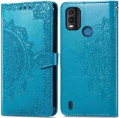 iMoshion Hoesje Geschikt voor Nokia G11 Plus Hoesje Met Pasjeshouder - iMoshion Mandala Bookcase - Turquoise