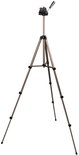 Hama Star 75 statief in bronskleur, met zwarte klemmen en rubberen voetjes.