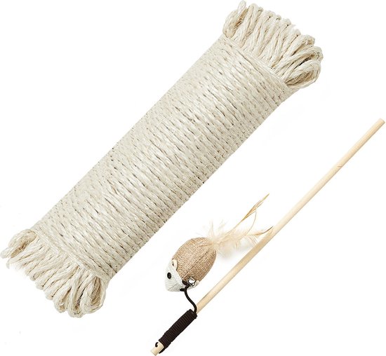 Sisal touw voor krabpaal, 6 mm x 10 m sisaltouw, voor kattenkrabbomen, doe -het-zelf knutselwerk, wooncultuur (10 m