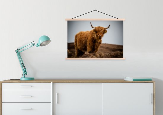 Scottish Highlander in Scottish Highlands affiche textielposter lattes vierge 90x60 cm