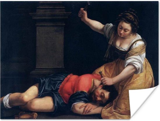 Poster Jaël en Sisera - Schilderij van Artemisia Gentileschi - 160x120 cm XXL