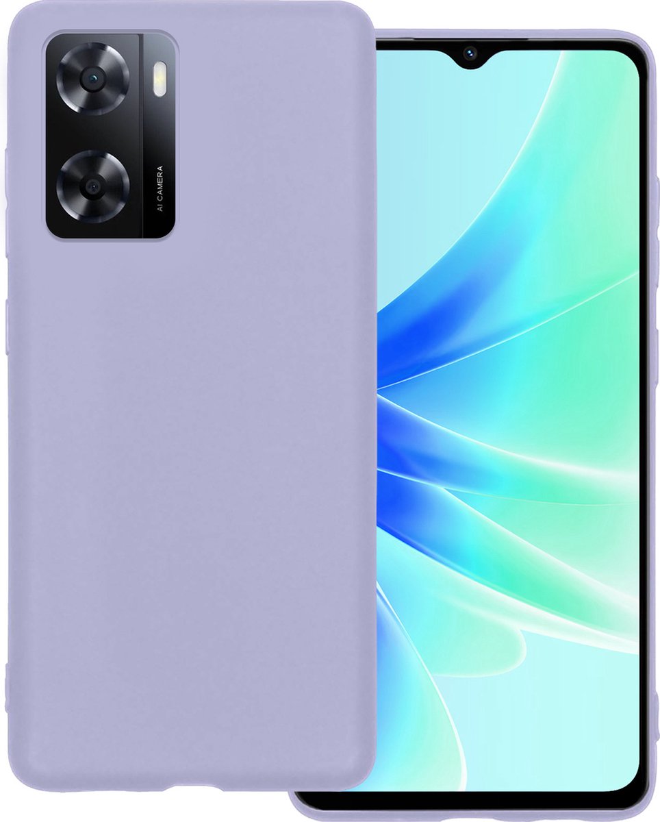 Hoesje Geschikt voor OPPO A57s - Sterk & Shockproof - Hoes Cover - Siliconen Case - Lila