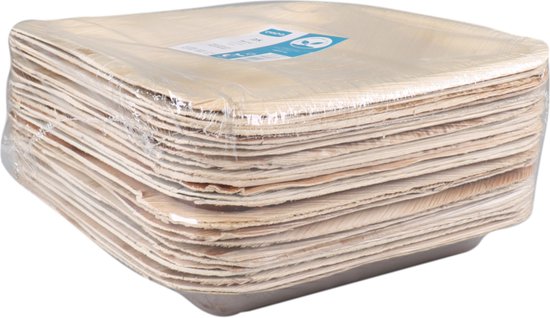Biodore® Bord palmblad rechthoekig 24x24cm 25 stuks | bol