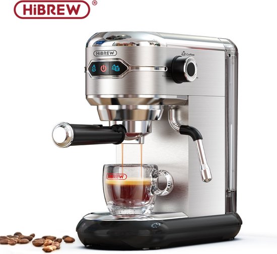 HiBrew® Koffiezetapparaat Koffiemachine Incl. Tamper En Melkkan Cappuccino Latte... bol