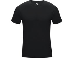 BADGER SPORT - Shirt Met Korte Mouwen - Pro Compression - Diverse Sporten - Volwassenen - Polyester/Elastaan - Heren - Ronde Hals - Ondershirt - Zweet Afvoerend - Zwart - Large