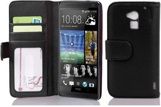 Coque Cadorabo pour HTC ONE MAX T6 en OXYDE NOIR - Coque de protection avec fermeture magnétique et 3 emplacements pour cartes