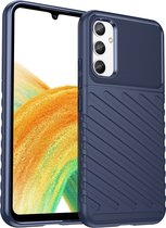 iMoshion Hoesje Geschikt voor Samsung Galaxy A34 (5G) Hoesje Siliconen - iMoshion Thunder Backcover - Donkerblauw