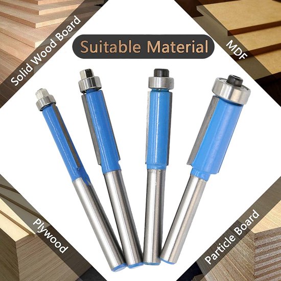 AKYLIN Spiraal vlakfrees, 8 mm schacht, down cut spiraalfrees voor bovenfrees, 12 mm