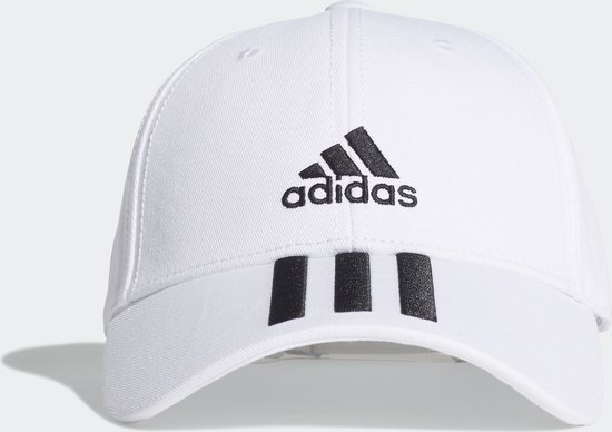adidas Sportswear Baseball 3-Stripes Twill Pet - Unisex - Wit- Volwassenen (M/L)