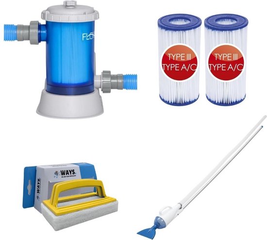 Bestway - Aspirateur de piscine AquaCrawl & Pompe de filtration 5678 L/h &  2 Filtres... | bol.com