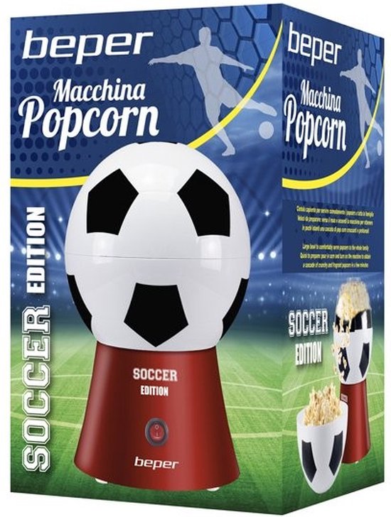 Beper P101CUD051 - Popcornmaker voetbal - rood