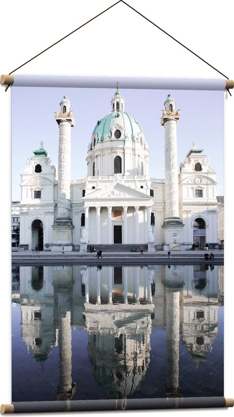 WallClassics - Textielposter - Karlskirche kerk - Oostenrijk - 60x90 cm Foto op Textiel