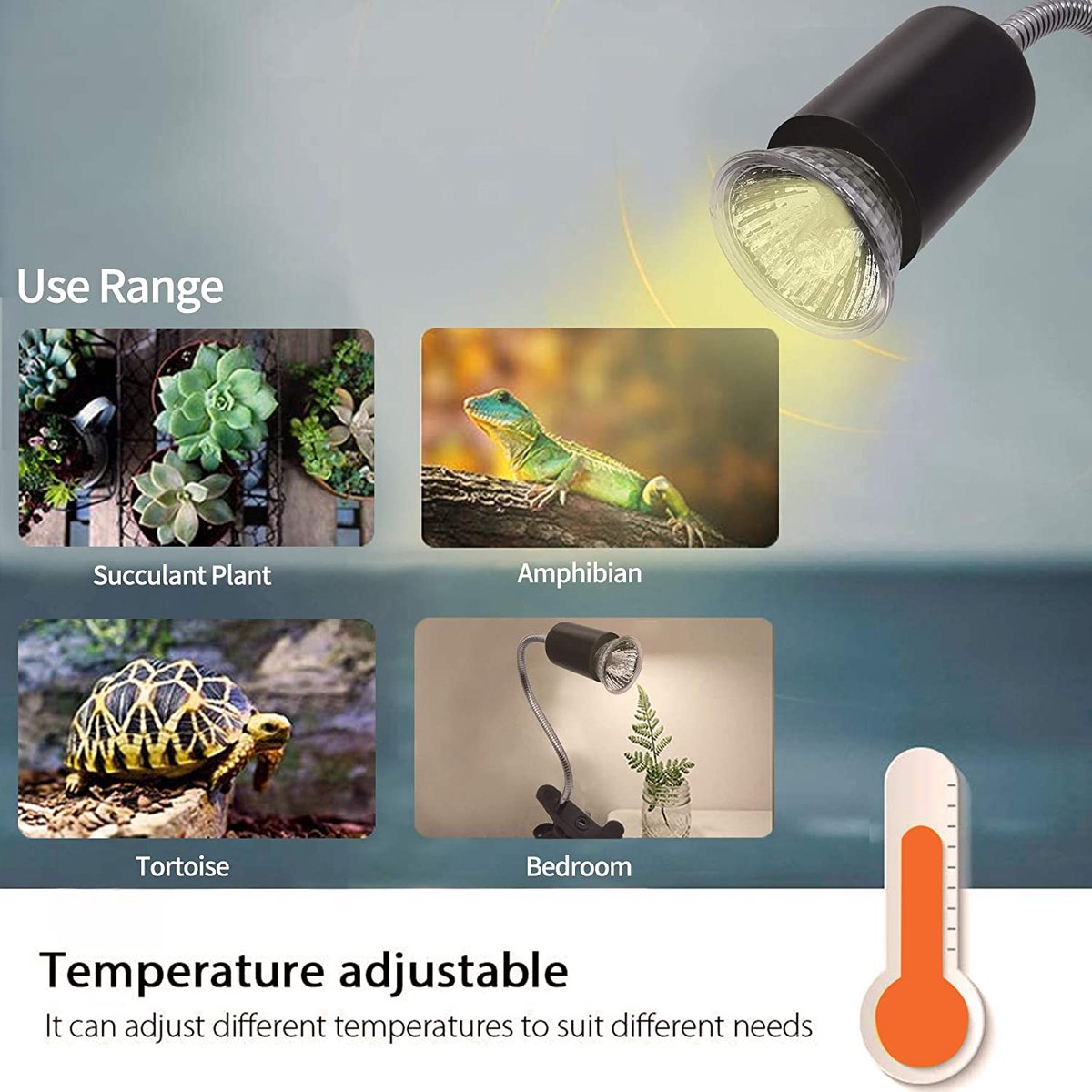 ALIAS Lampe chauffante reptiles avec fonction de gradation noir