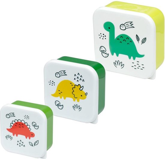 Brooddoos snackdoosjes junior dino set van 3 - Puckator