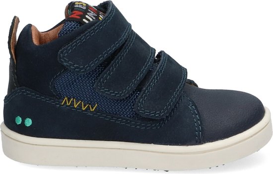 Bunnies JR Patrick Pit Jongens Hoge Sneakers - Blauw - Leer - Klittenband