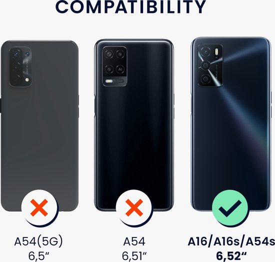 Custodia Flip Cover nera fantastica e liscia per Oppo A16/A16s/A54s