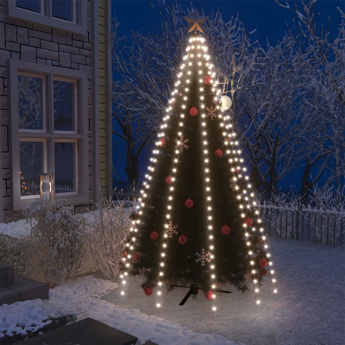 Prolenta Premium - Kerstboomverlichting met 250 LED's koudwit net 250 cm