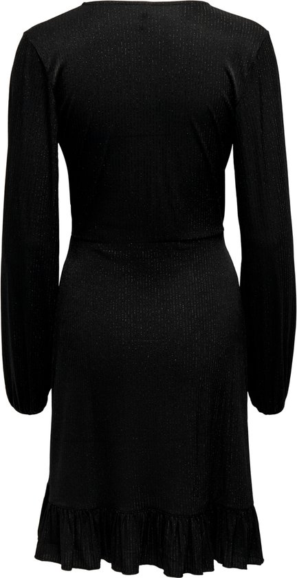 Onlrich L/S Glitter Puff Top JRS, zwart, XL