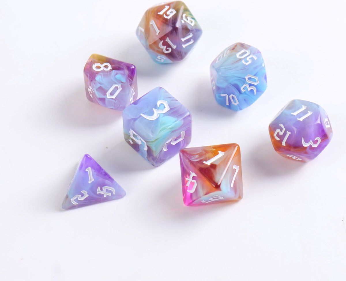 QUTHZZHY Set van 7 polyedrische dobbelstenen, DND Dice