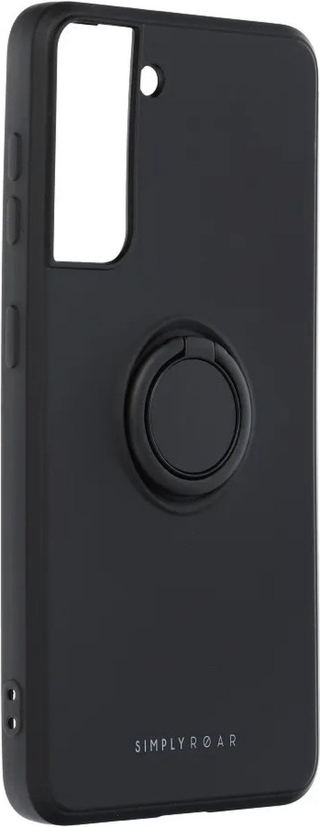 Roar Amber Siliconen Back Cover hoesje met Ring Samsung Galaxy S21 - Zwart
