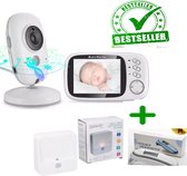 Babyfoon Babyphone-Babyphone-Ecran LCD 3.2 avec caméra-Enfant-Veilleuse-Thermomètre infrarouge- Rose-Sécurité